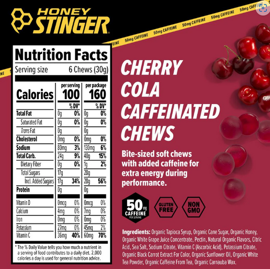 Caffeinated Cherry Cola Energy Chews Box of 12