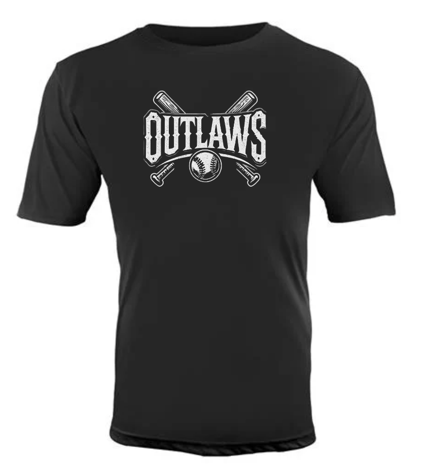 Outlaws Bats Vision Tee Light Weight 100% Polyester shirt