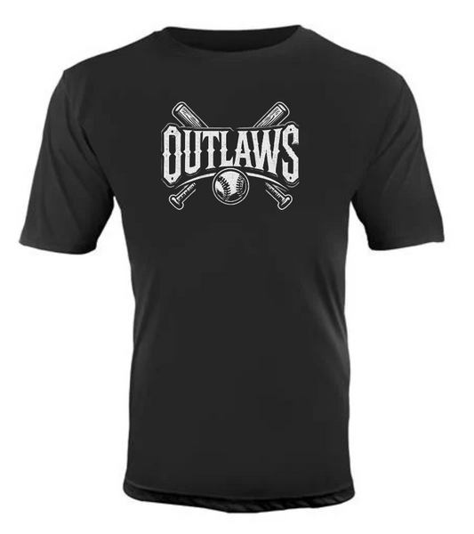 Outlaws Bats Vision Tee Light Weight 100% Polyester shirt