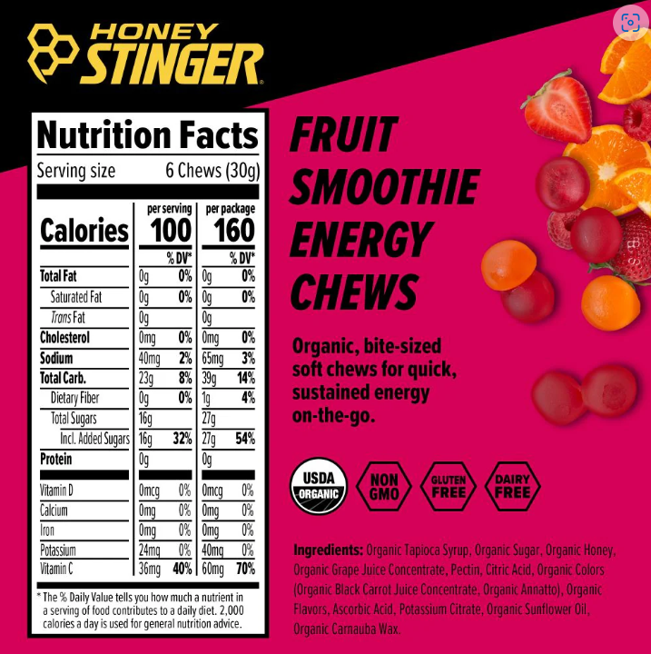 Fruit Smoothie Energy Chews Box of 12