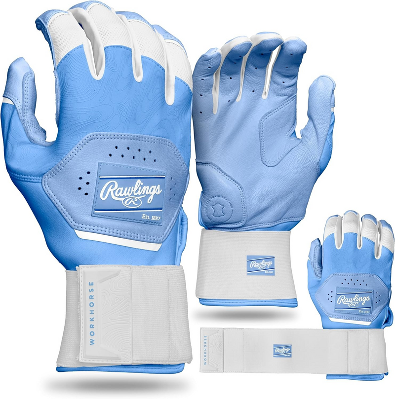 RAWLINGS ADULT WORKHORSE COMPRESSION STRAP BASEBALL BATTING GLOVES