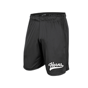 Horns Men's Shorts - Black / White Horns Logo (Black Outline)