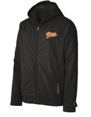 Horns Rain Jacket - Black / Burnt Orange Horns Logo (White Outline)