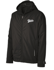 Horns Rain Jacket - Black / White Horns Logo (Black Outline)