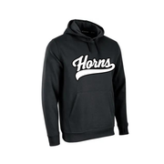 Longhorns Hoodie - Black / White Horns Logo (Black Outline)