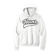 Longhorns Hoodie - White / White Horns Logo (Black Outline)