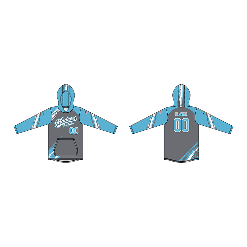 Madness Sublimated LongSleeve T Shirt Hoodie - front and back