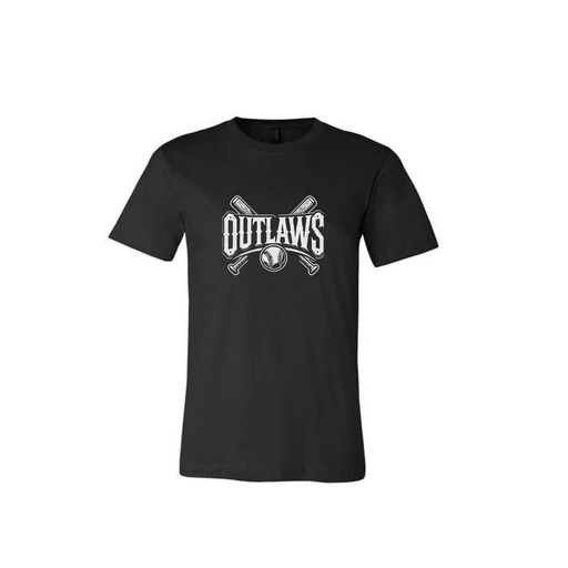 OBC Premium Cotton T Shirt (Outlaws) - Black - Outlaws Bats Logo