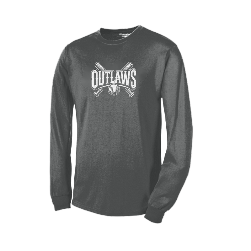 OBC Long Sleeve Shirt (Outlaws Bats) - Grey - Outlaws Bats Logo