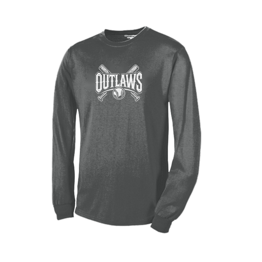OBC Long Sleeve Shirt (Outlaws Bats) - Grey - Outlaws Bats Logo