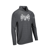 OBC Long Sleeve T Shirt Hoodie - Gray - Outlaws Bats Logo