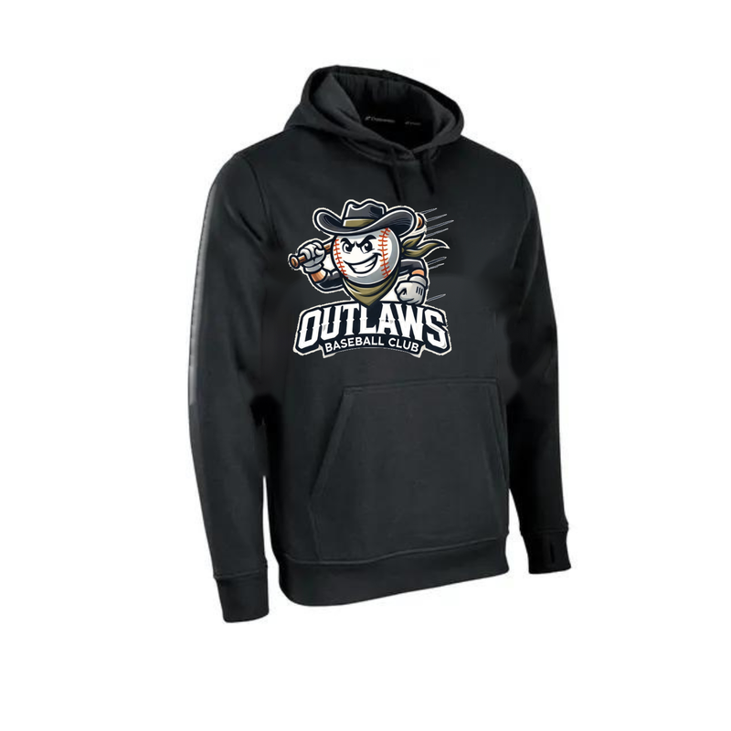OBC Dri-Fit Lineup Fleece (Outlaws Mascot) - Black - Outlaws Mascot Logo