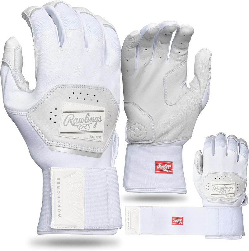 RAWLINGS ADULT WORKHORSE COMPRESSION STRAP BASEBALL BATTING GLOVES